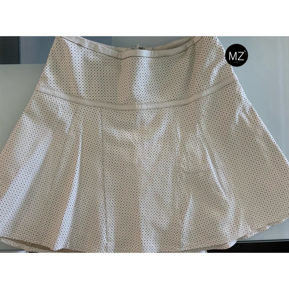 Bebe. off white  leather skirt